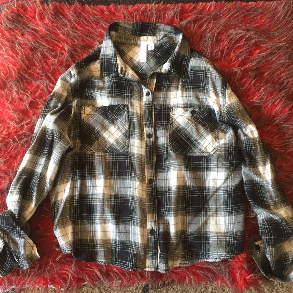 Nordstrom BP Cropped Flannel Top